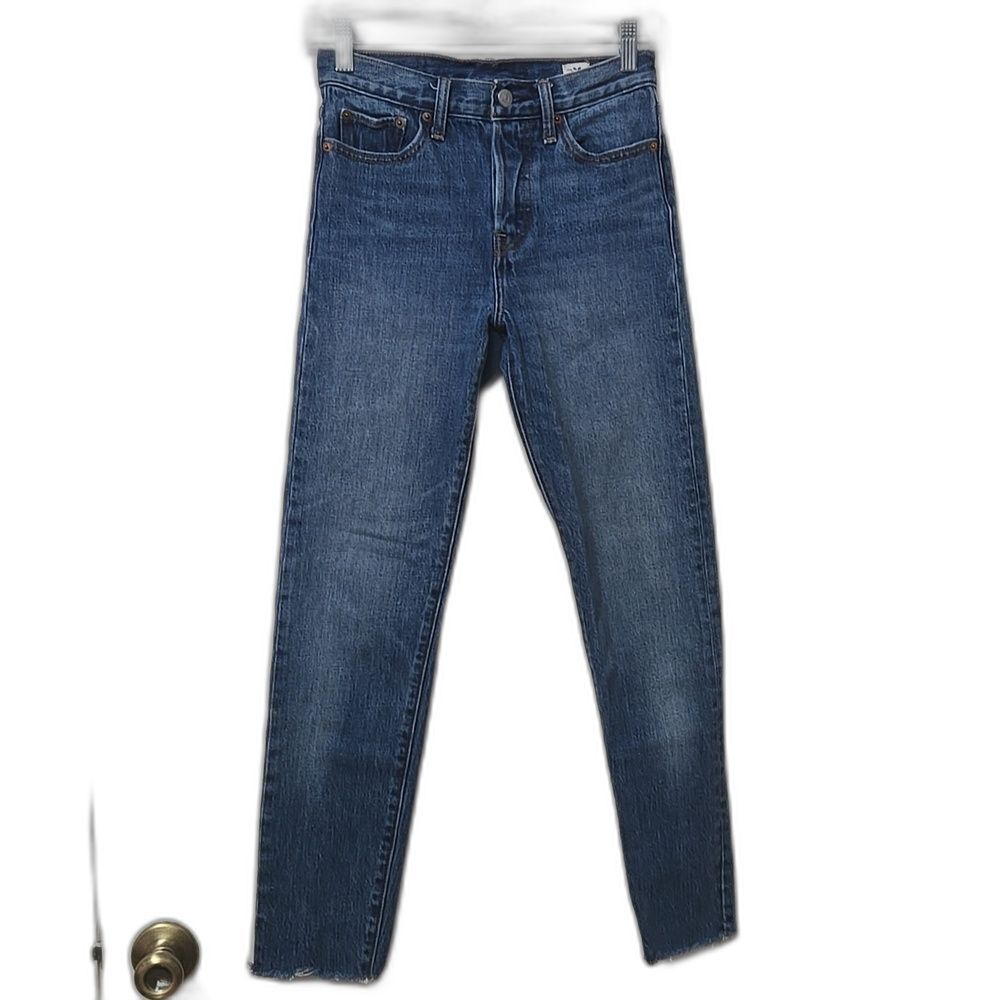 Levi’s White Oak Cone Denim Women’s 25 Blue Jeans Straight Leg Hidden Button Fly